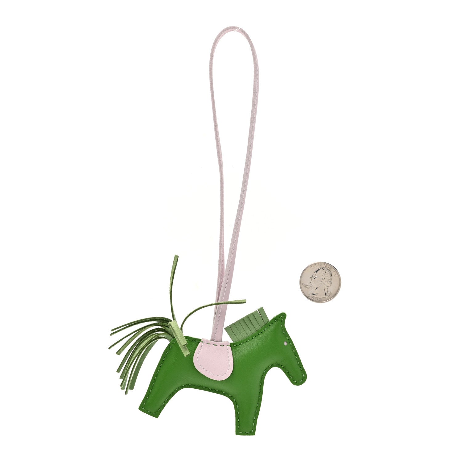 Hermes Milo Lambskin Grigri Rodeo Horse Bag Charm PM Vert Yucca Vert Criquet Mauve Pale 2 of 5