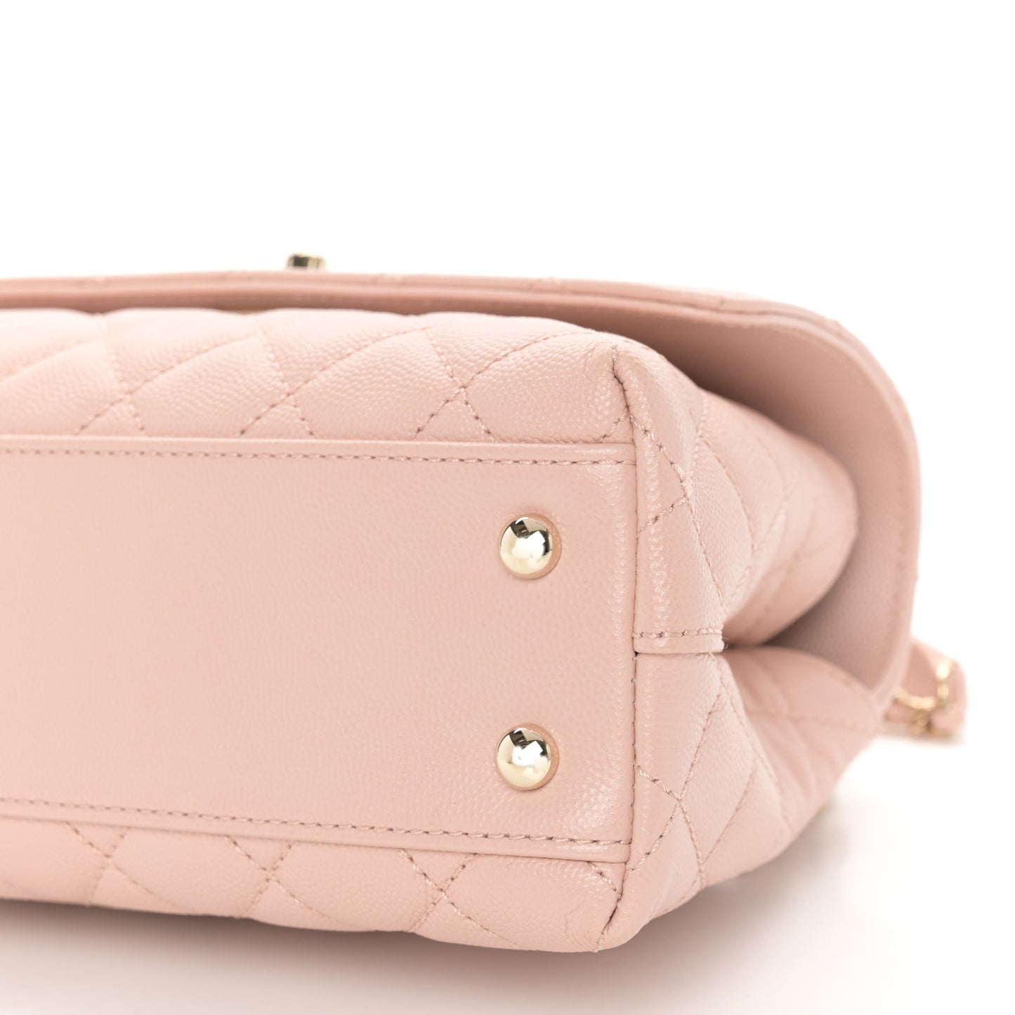 Caviar Quilted Mini Coco Handle Flap Light Pink