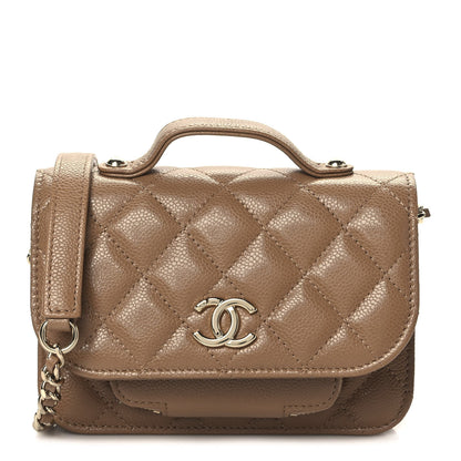 Chanel Caviar Quilted Business Affinity Clutch With Chain Flap Dark Beige 1 of 11
