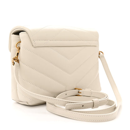Saint Laurent Calfskin Y Quilted Monogram Toy Loulou Crossbody Bag Blanc Vintage 3 of 10