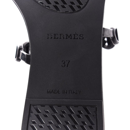 Hermes Rubber Chaine d'Ancre Rivage Sandals 37 Black 6 of 8