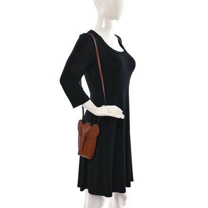 Loewe Calfskin Elephant Pouch Crossbody Bag Tan 3 of 9