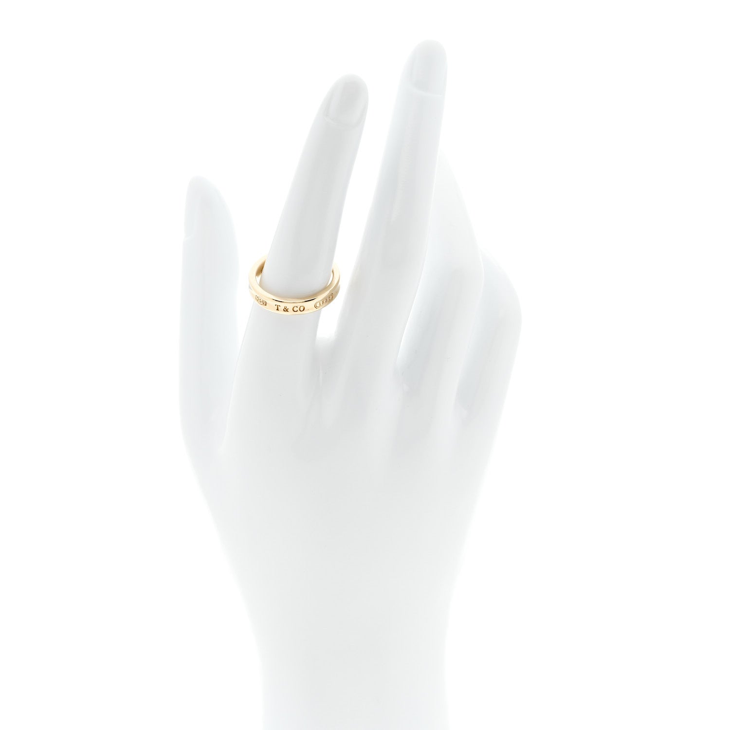 Tiffany 18K Yellow Gold Narrow 1837 Ring 55 7.25 2 of 4
