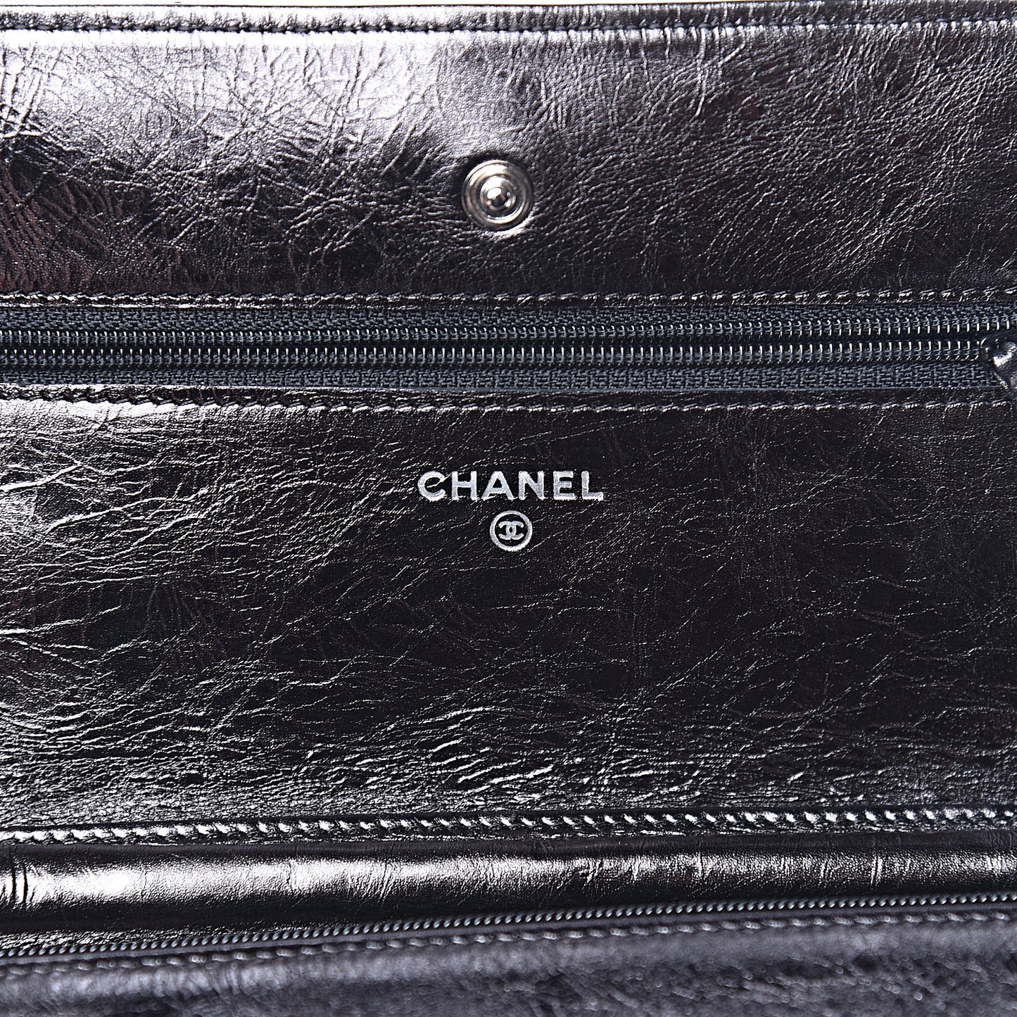 Metallic Calfskin Reissue Wallet On Chain WOC Black