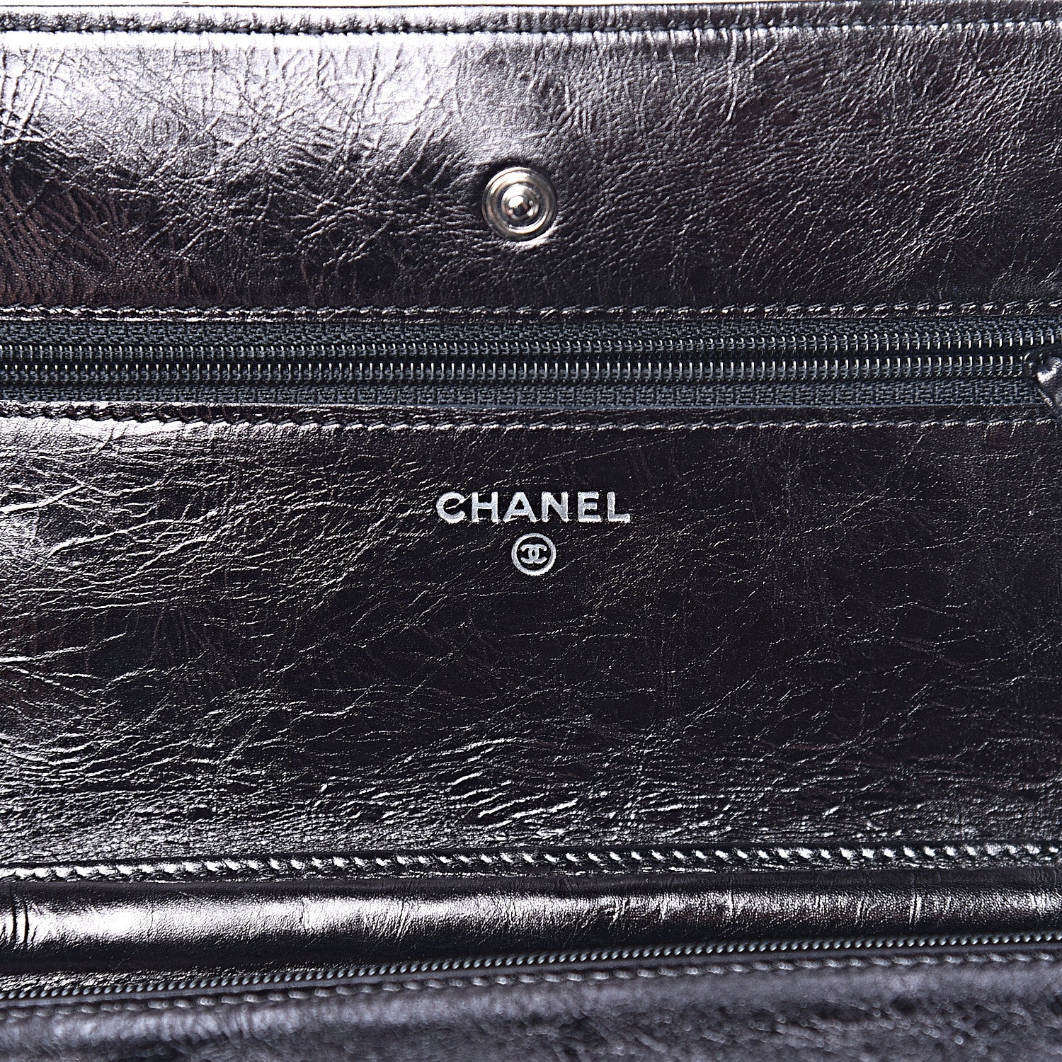 Chanel Metallic Calfskin Reissue Wallet On Chain WOC Black 6 of 12