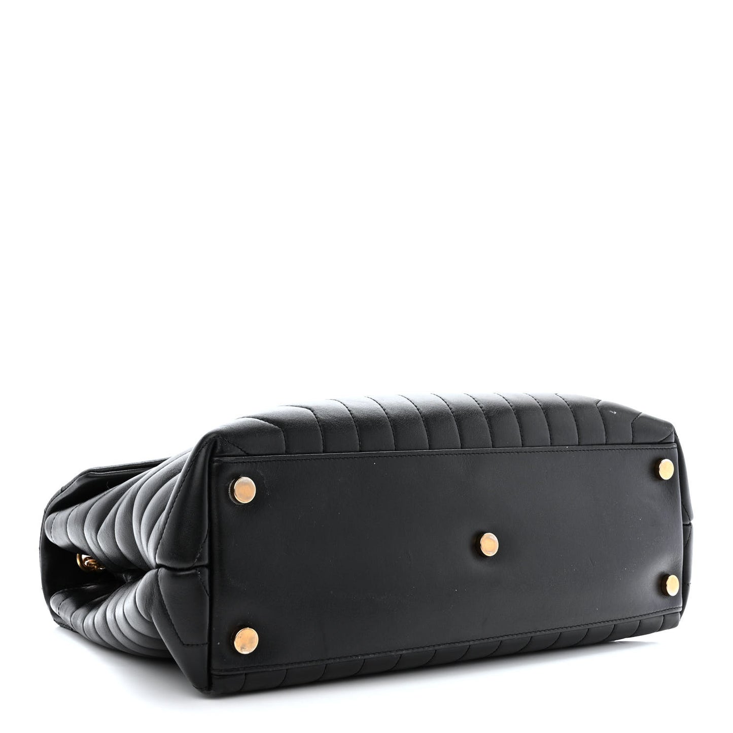 Calfskin Y Quilted Monogram Large Loulou Chain Satchel Black