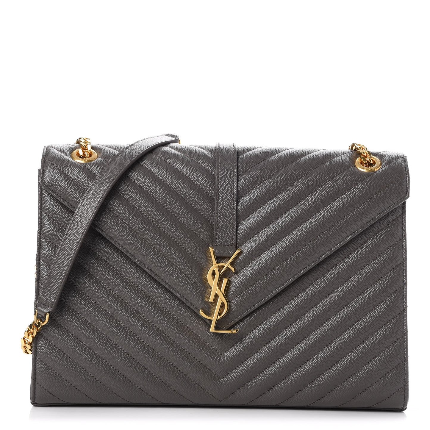 Grain De Poudre Matelasse Chevron Large Monogram Satchel Earth