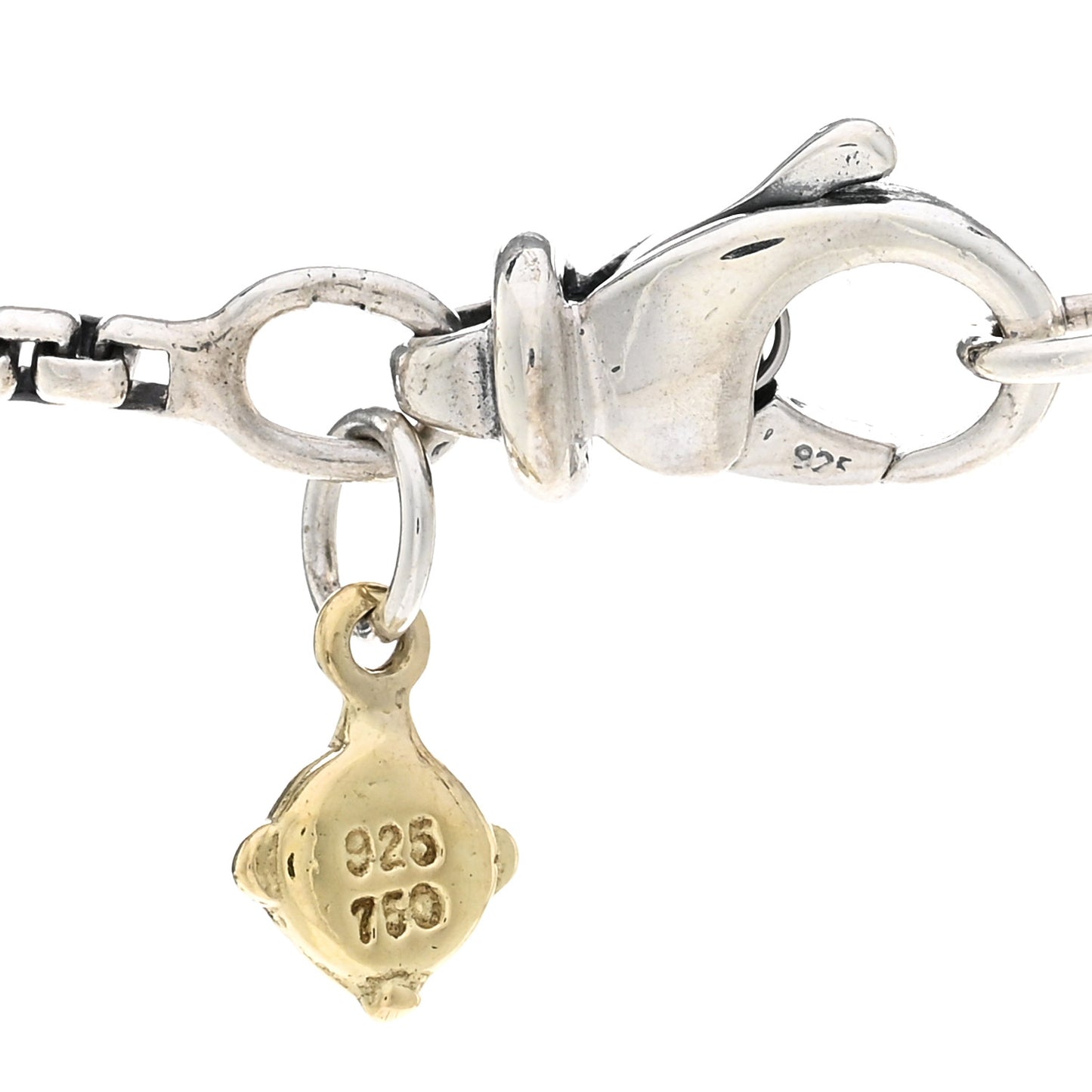 Sterling Silver 18K Yellow Gold Large Open Heart Cable Necklace