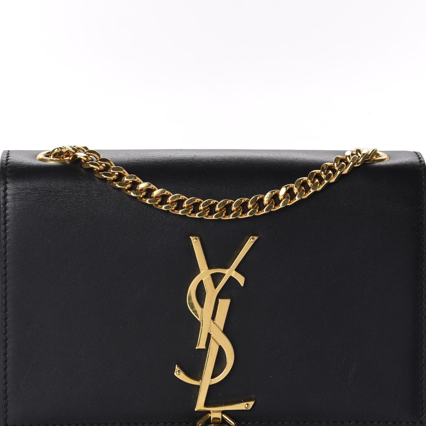 Calfskin Small Classic Monogram Kate Tassel Satchel Black