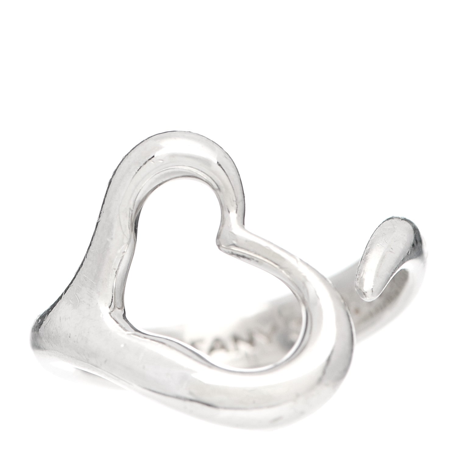 Tiffany Sterling Silver Elsa Peretti Open Heart Ring 49 5 1 of 4