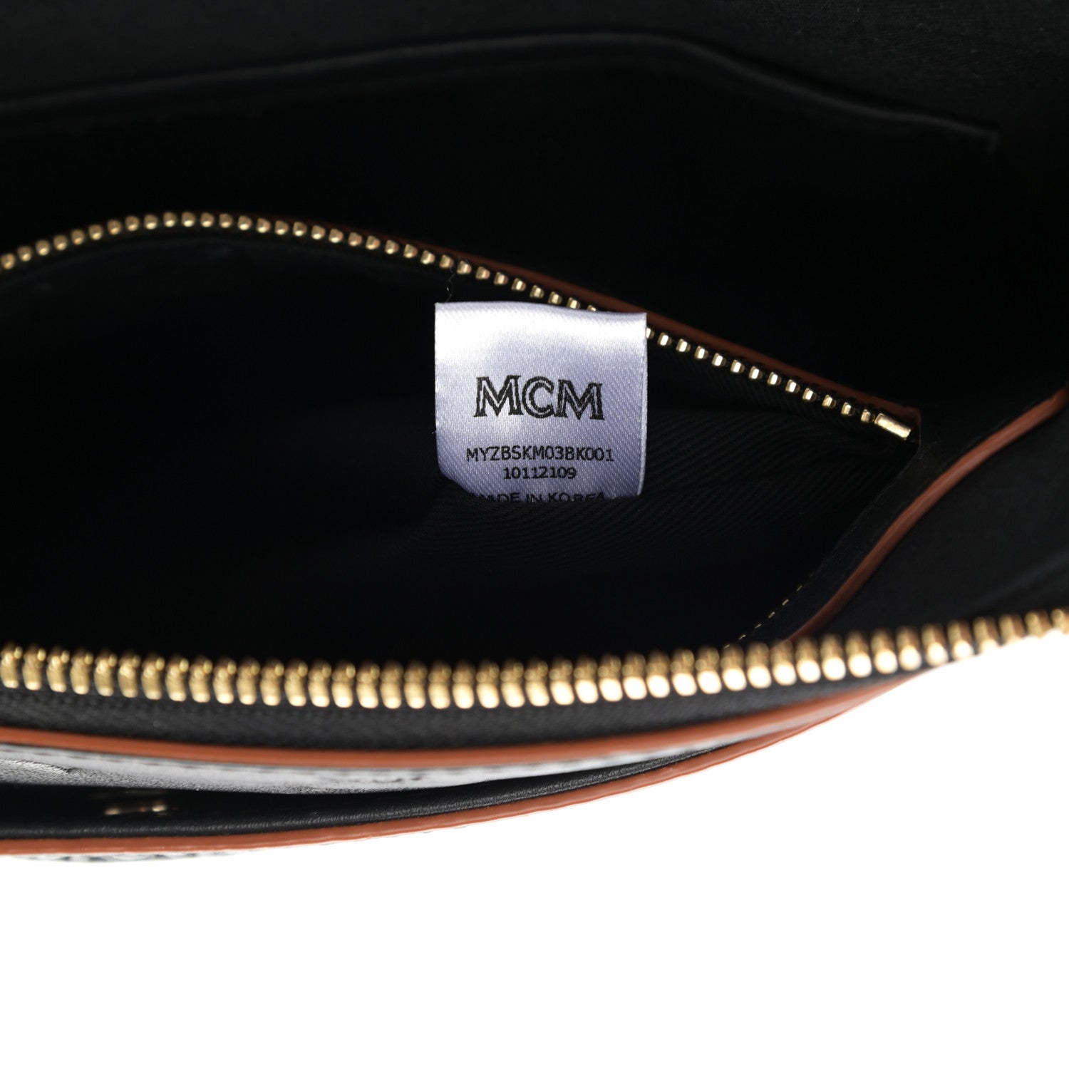 MCM Calfskin Monogram Klara Crossbody Pouch Black 7 of 12
