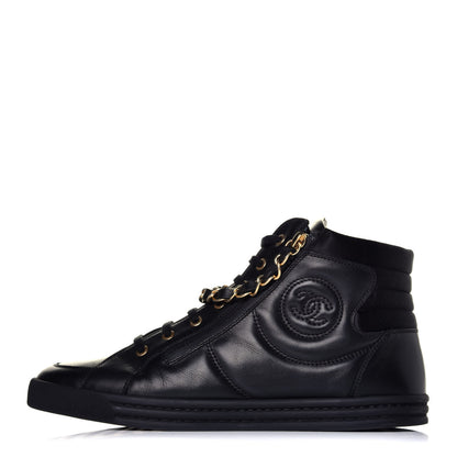 Chanel Calfskin Mens Zipped Sneakers 41 Black 1 of 8