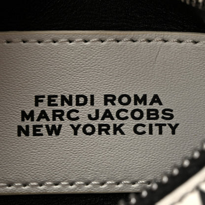 Fendi X MARC JACOBS Nappa Vitello King Logo Print Nano Fendigraphy Hobo Charm White Black 6 of 14