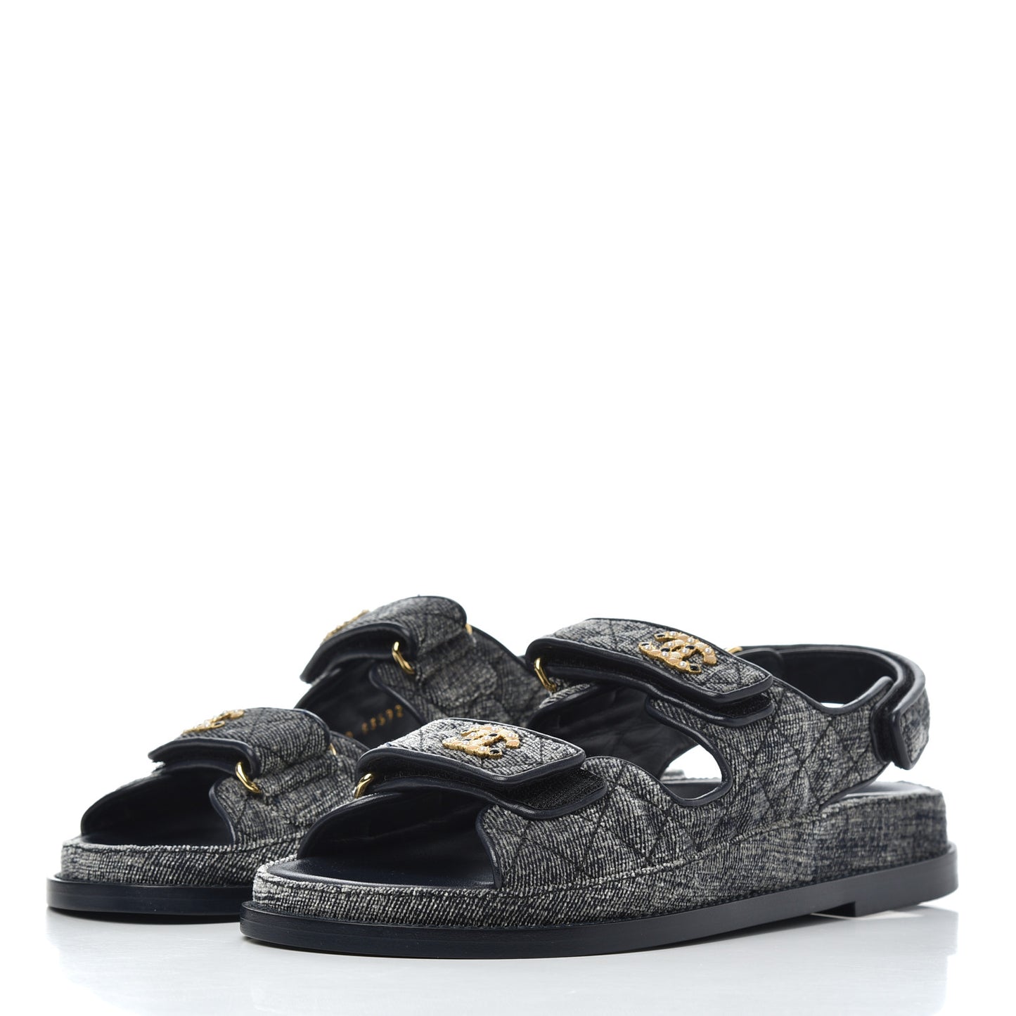 Velvet Velcro Dad Sandals 37 Grey