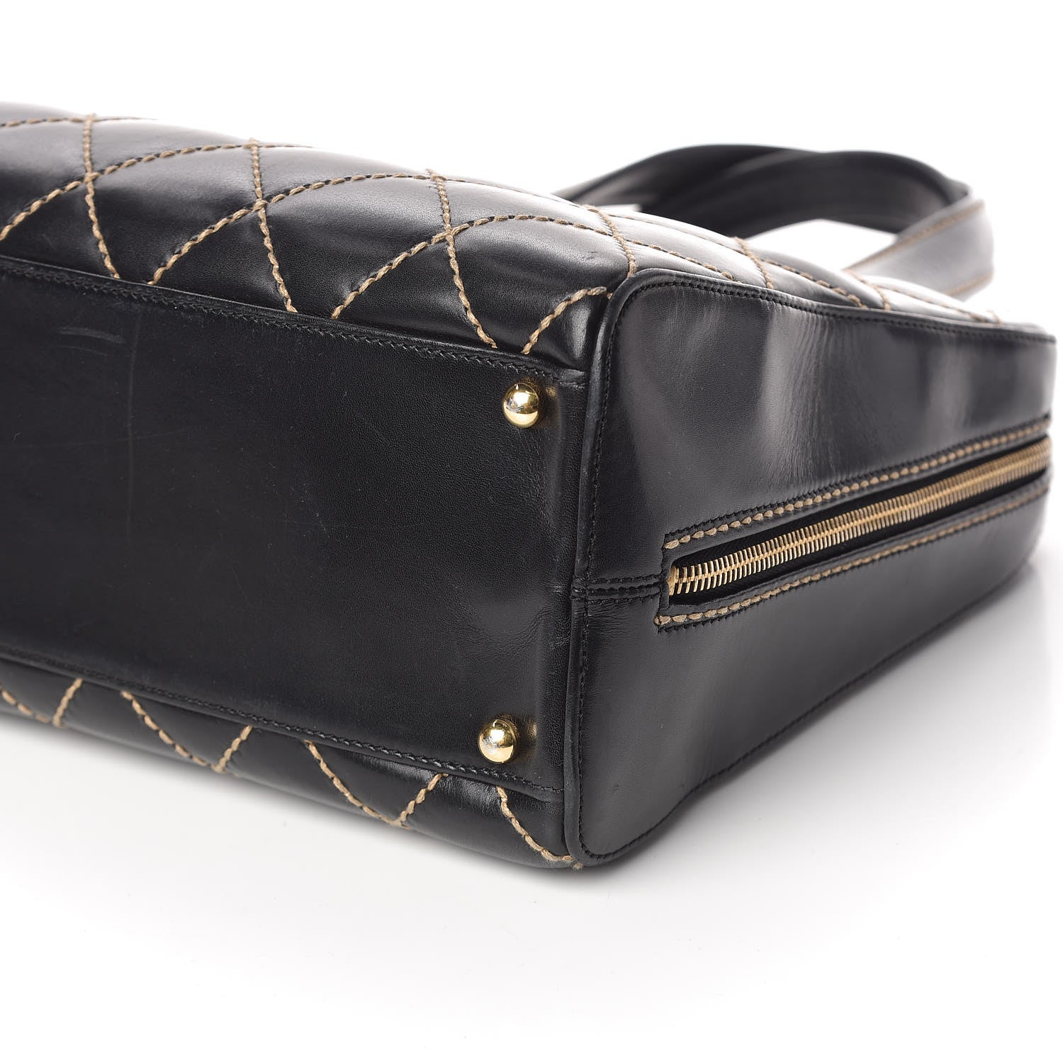 Chanel Calfskin Contrast Stitch Surpique Bowler Black 6 of 11