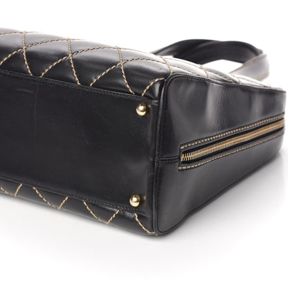 Chanel Calfskin Contrast Stitch Surpique Bowler Black 6 of 11