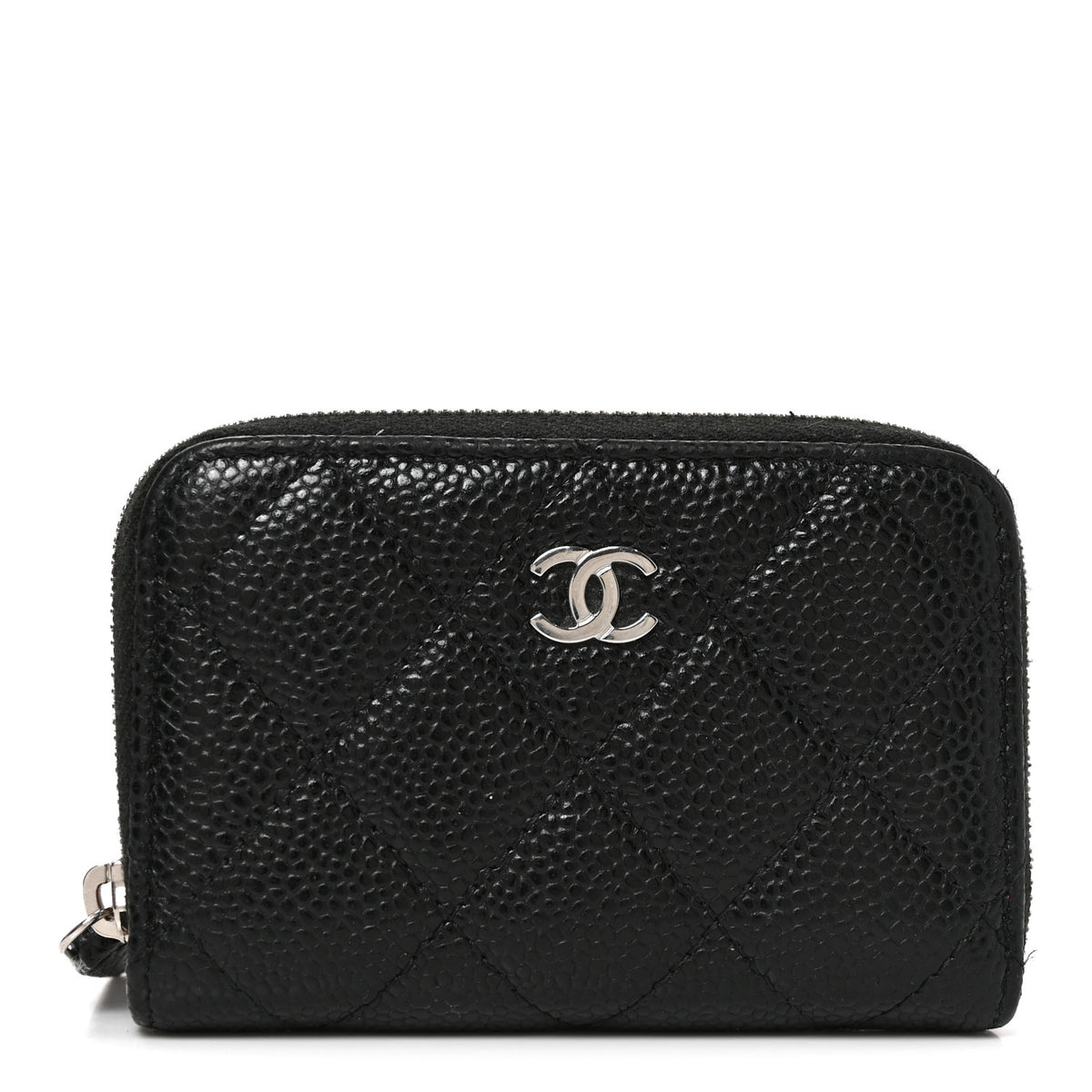 Chanel Caviar Quilted Zip Coin Purse Black 1 of 8