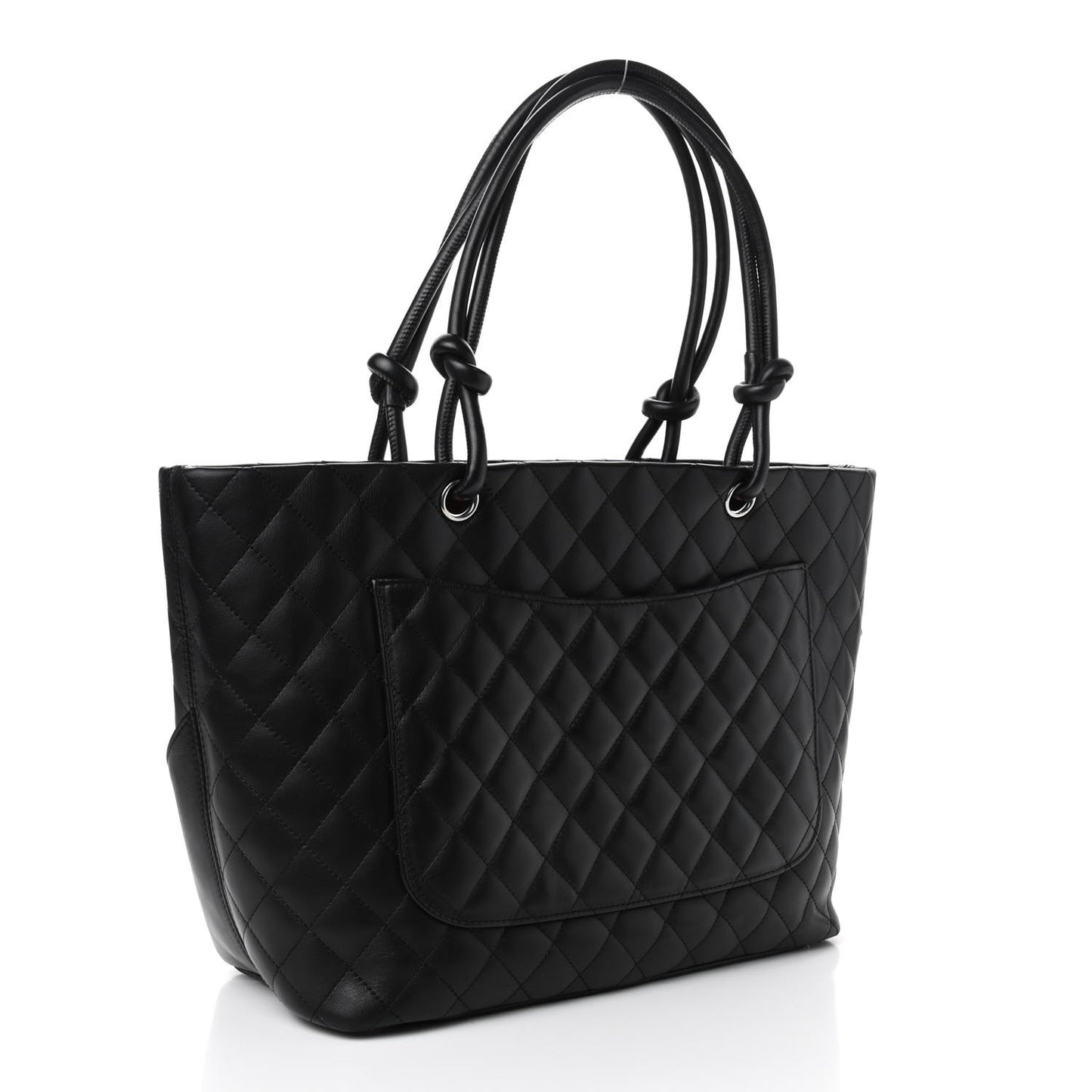 Calfskin Quilted Large Cambon Tote Black