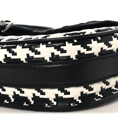Christian Dior Box Calfskin Houndstooth Quilted East West Bobby Bag Black White 8 of 8