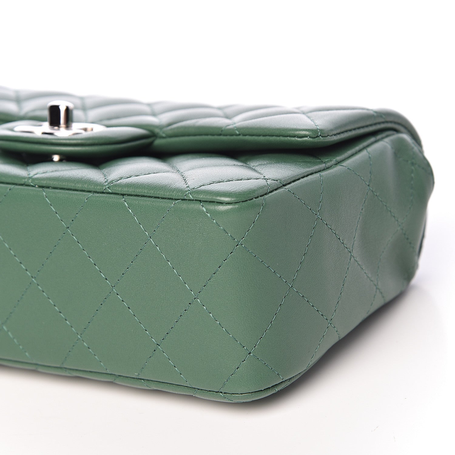 Chanel Lambskin Quilted Mini Rectangular Flap Green 9 of 11