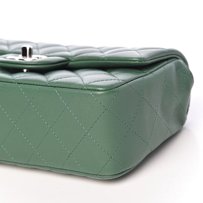 Chanel Lambskin Quilted Mini Rectangular Flap Green 9 of 11