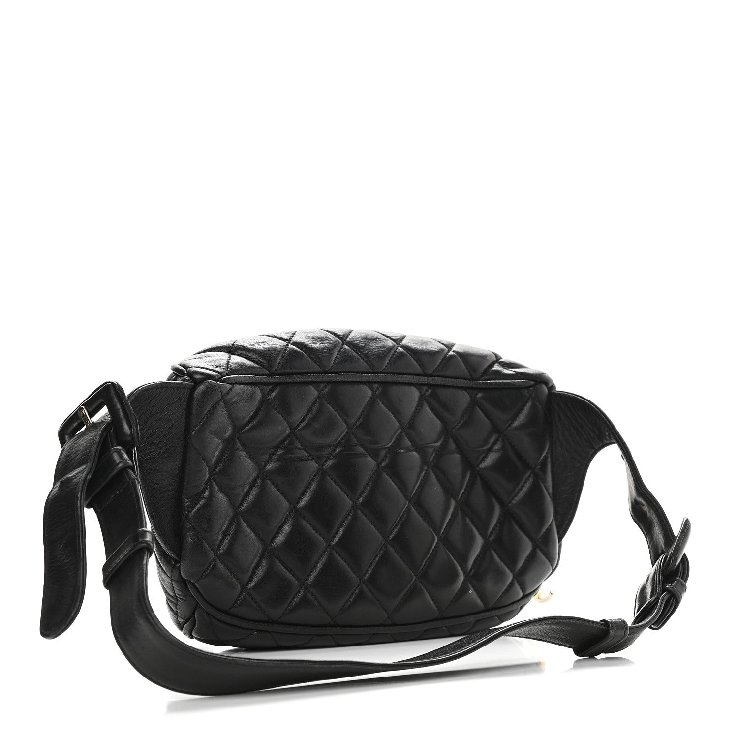 Chanel Lambskin Quilted Waist Belt Bag Black 2 of 9
