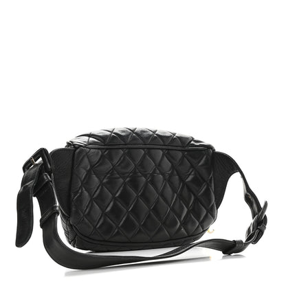 Chanel Lambskin Quilted Waist Belt Bag Black 2 of 9