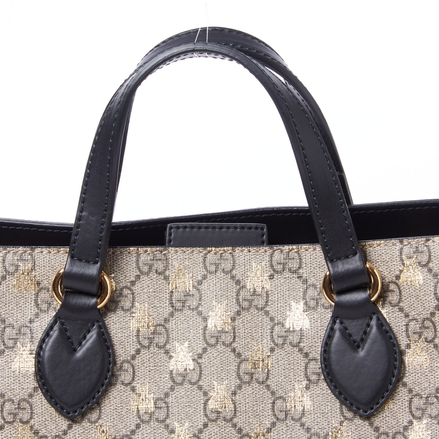 Soft GG Supreme Monogram Bees Small Crossbody Tote Beige Oro Black