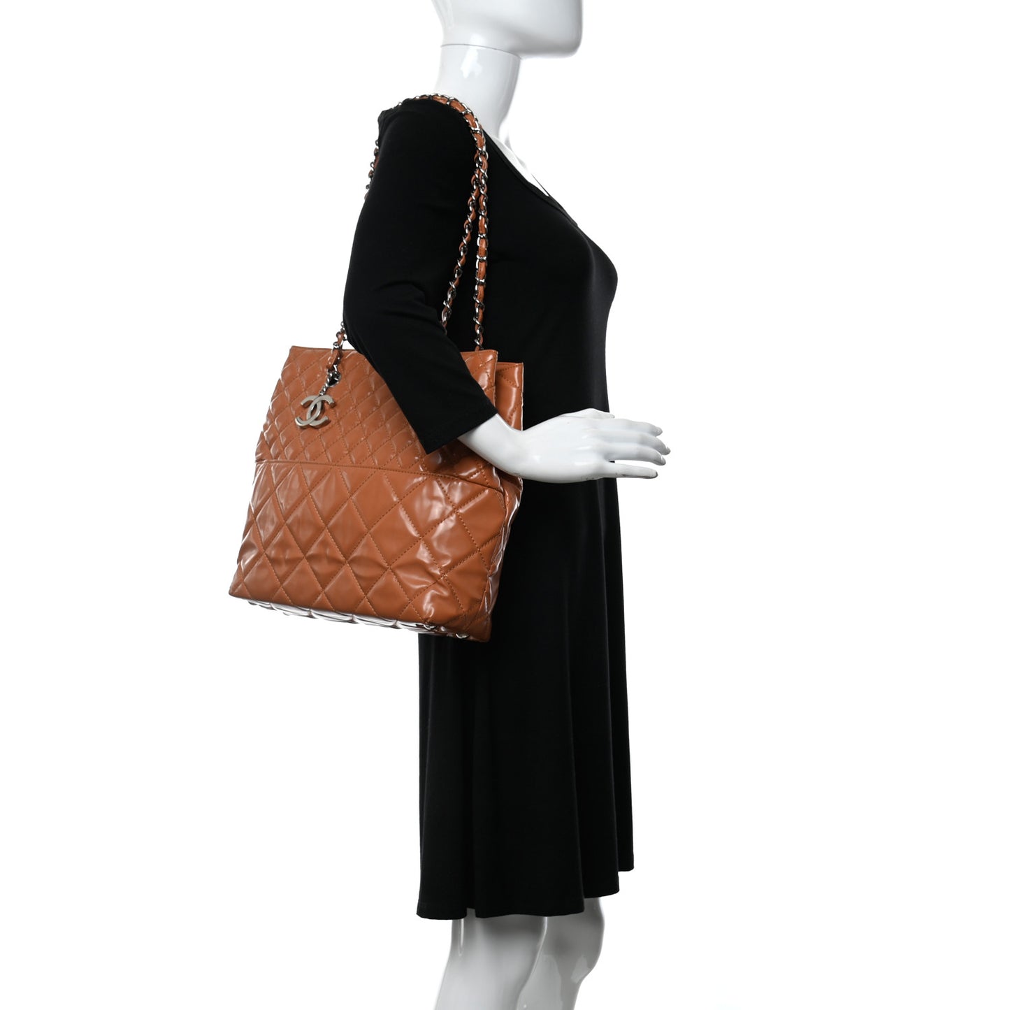 Vinyl Quilted In The Business North South Tote Orange