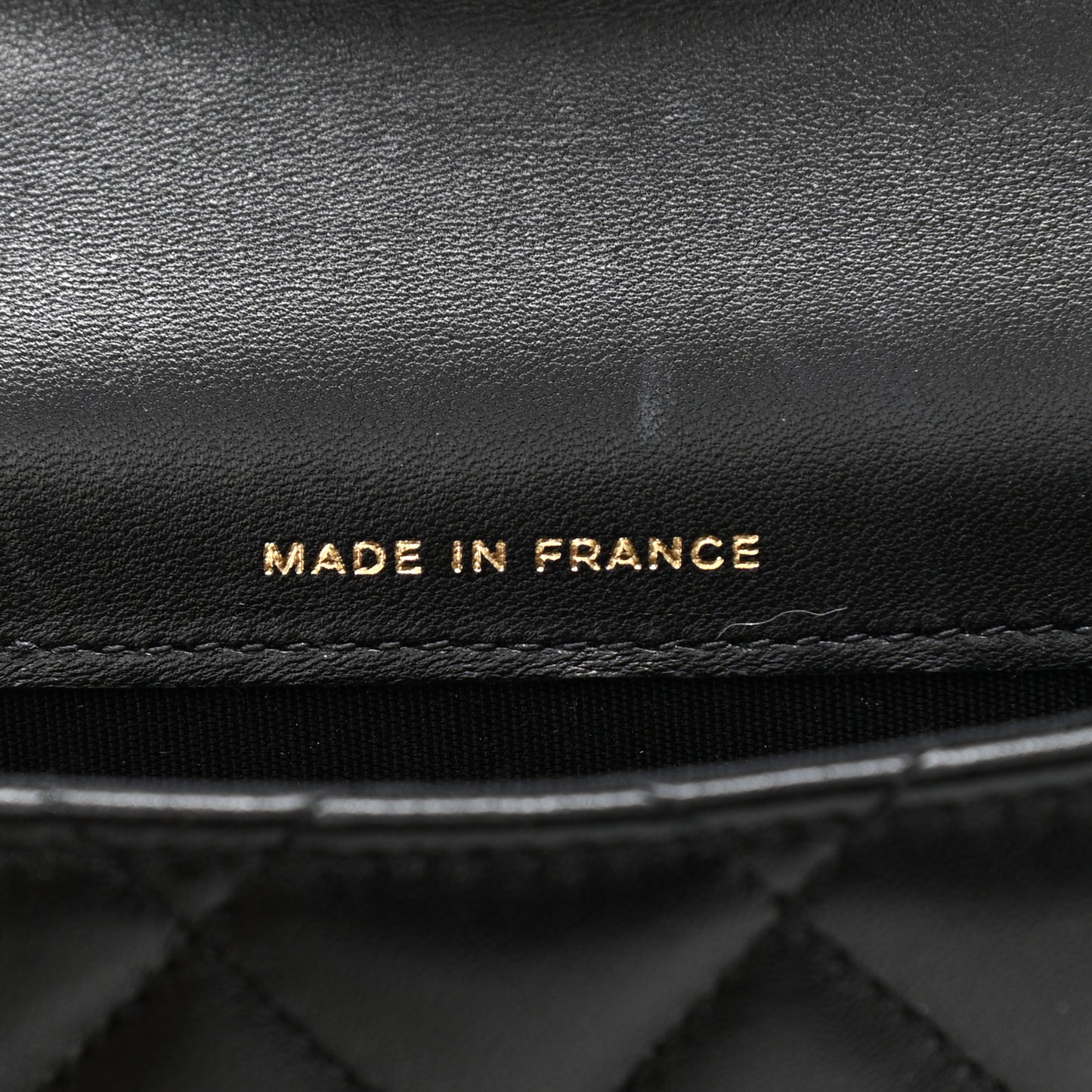 Lambskin Quilted Top Handle Flap Coin Purse With Chain Black