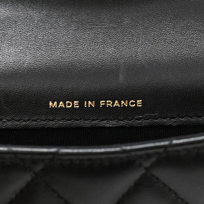 Chanel Lambskin Quilted Top Handle Flap Coin Purse With Chain Black 7 of 12