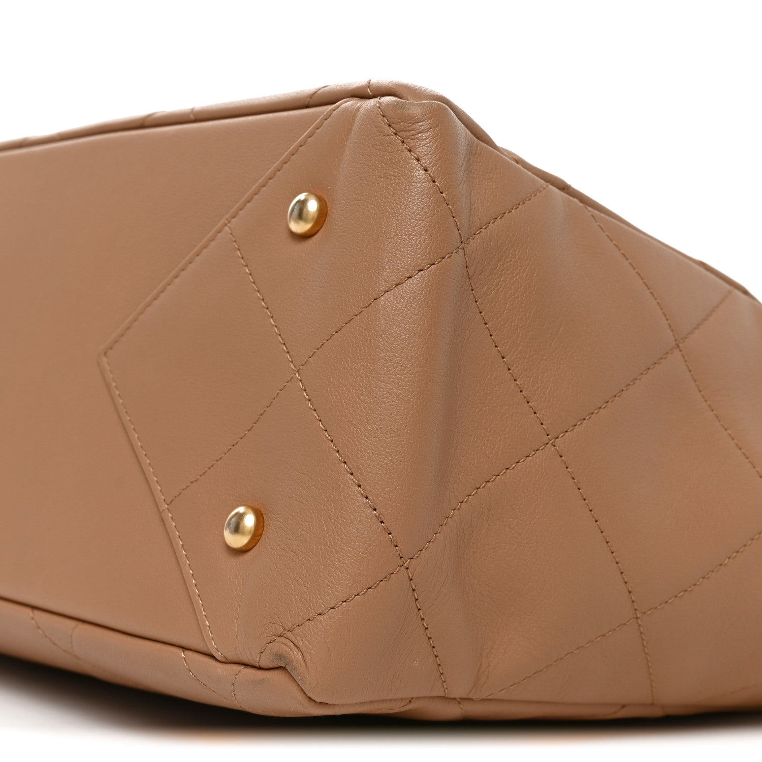 Chanel Calfskin Quilted Book Pocket Shopping Tote Beige 10 of 10