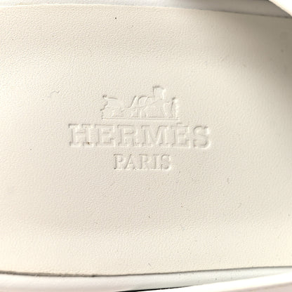 Hermes Calfskin Beechwood Earth Mules 37 White 8 of 8