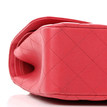 Chanel Caviar Quilted Jumbo Double Flap Dark Pink 8 of 11