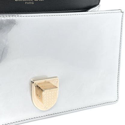 Christian Dior Metallic Patent Micro-Cannage Small Diorama Flap Bag Silver 12 of 17
