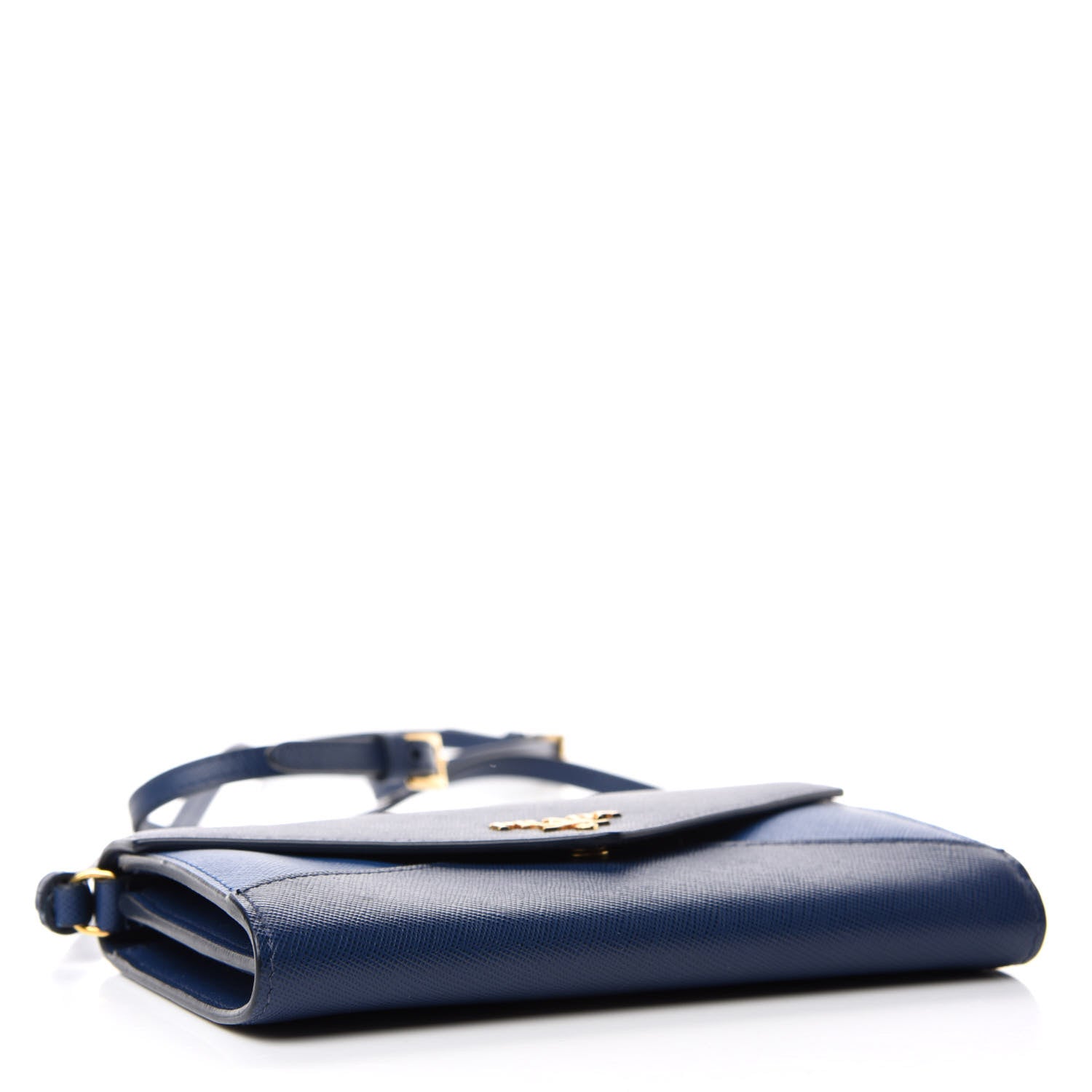 Prada Saffiano Envelope Crossbody Wallet Bluette Azzurro 4 of 8