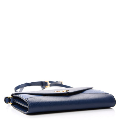 Prada Saffiano Envelope Crossbody Wallet Bluette Azzurro 4 of 8