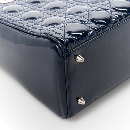 Christian Dior Patent Cannage Medium Lady Dior Navy Blue 9 of 10