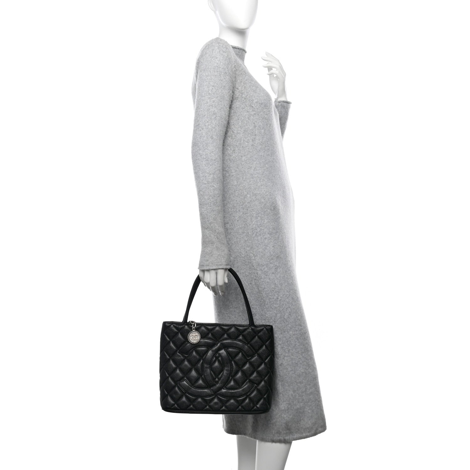 Chanel Caviar Quilted Medallion Tote Black 2 of 10