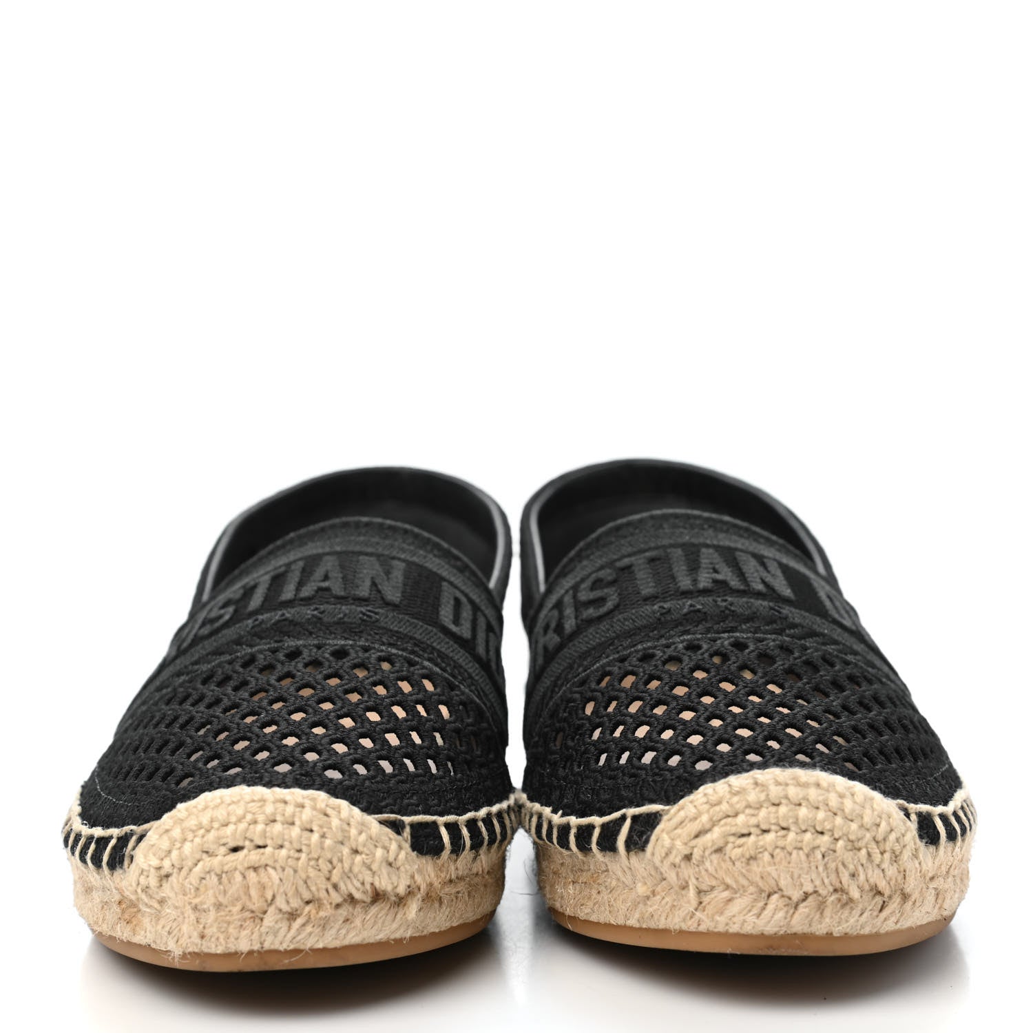 Christian Dior Canvas Embroidered Perforated Granville Espadrille 36 Black 2 of 12