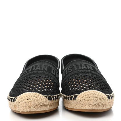 Christian Dior Canvas Embroidered Perforated Granville Espadrille 36 Black 2 of 12