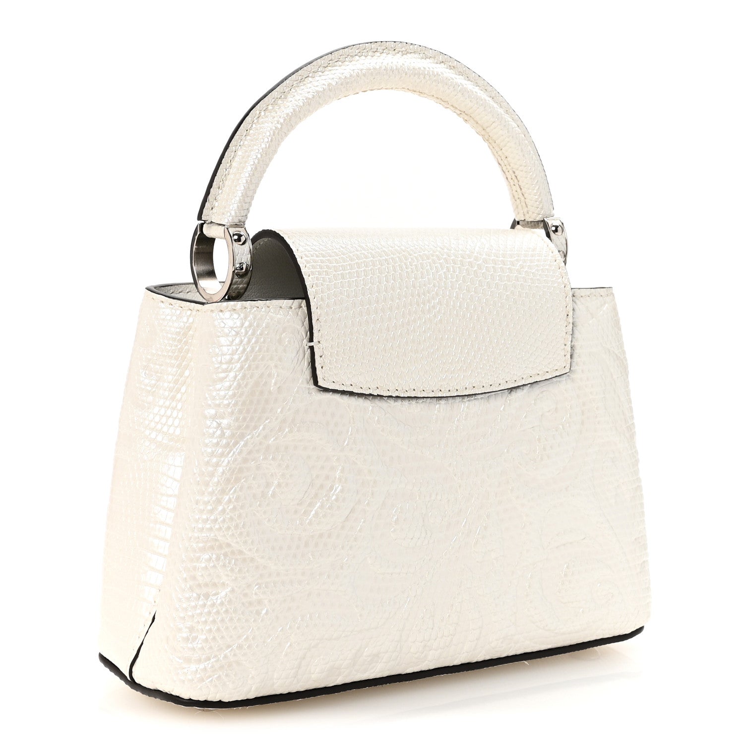 Louis Vuitton Lizard Baroque Embossed Capucines Mini Ivory Sparkle 3 of 10