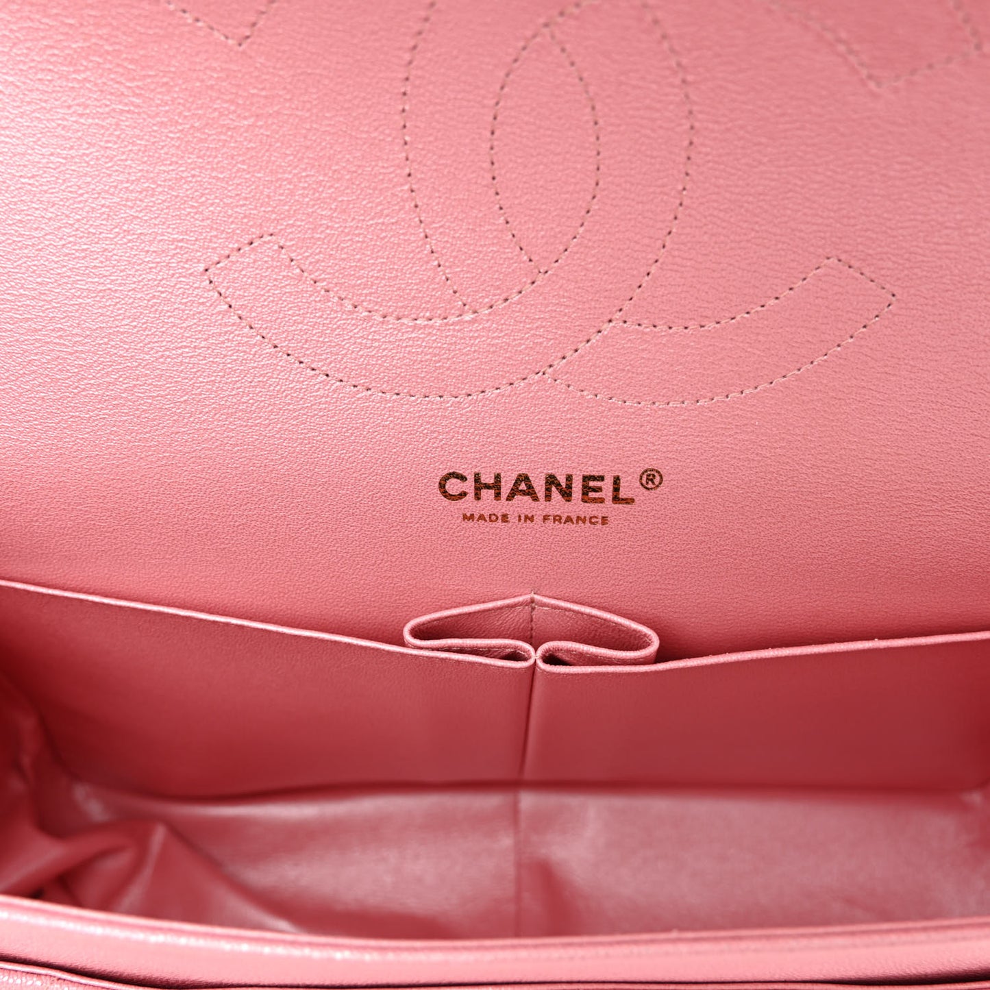 Iridescent Caviar Quilted Jumbo Double Flap Rose Pink