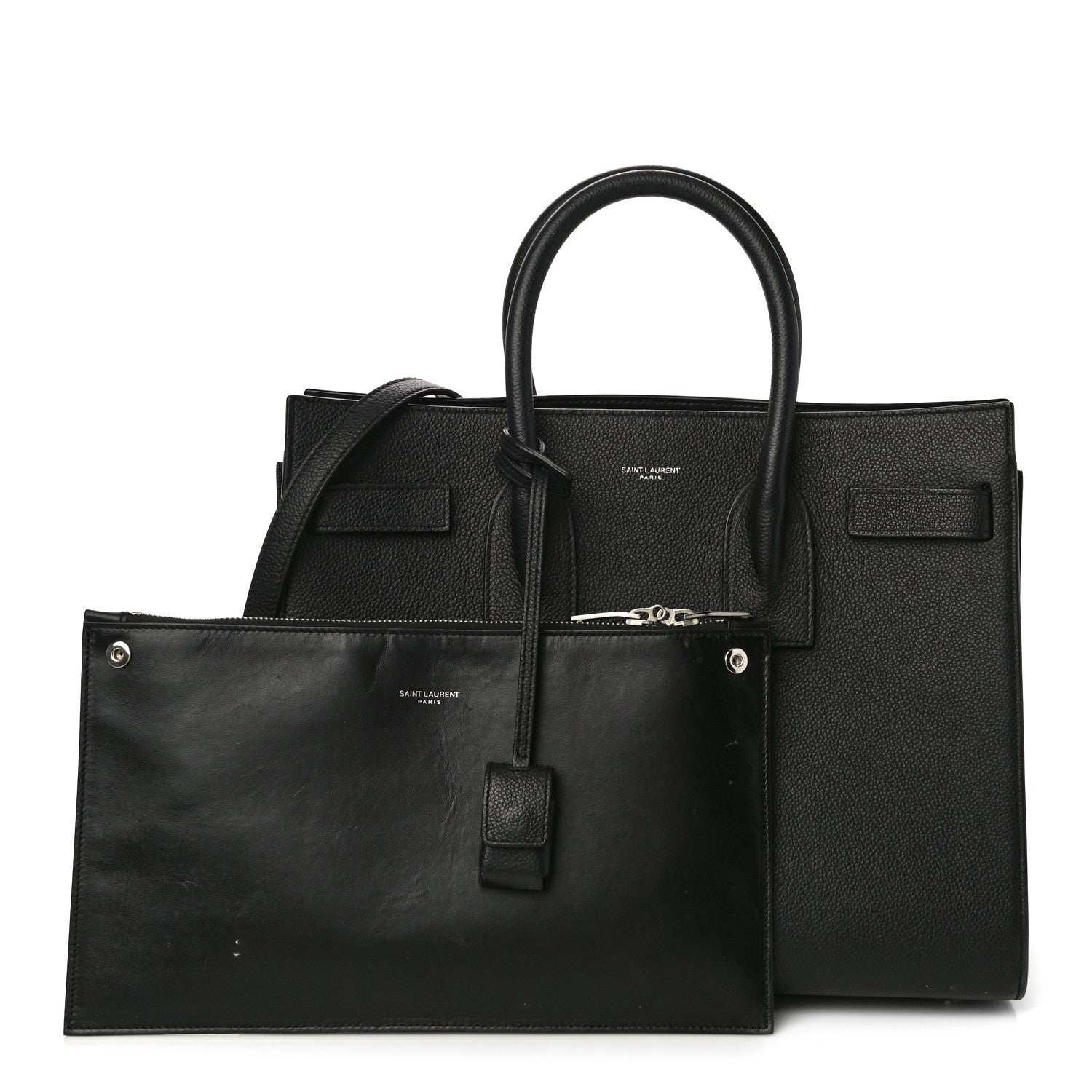 Saint Laurent Grained Calfskin Small Sac De Jour Black 2 of 14