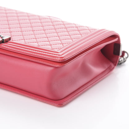Chanel Patent Quilted Large Boy Flap Pink 6 of 9