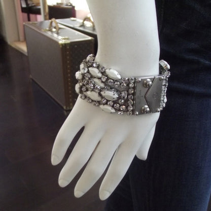 Louis Vuitton Swarovski Crystal Lock Bracelet Silver 2 of 4