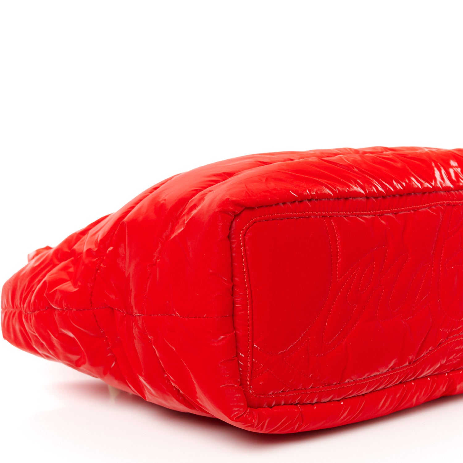 Christian Louboutin Nylon Padded Gloss Large Cabamoon Tote Red 8 of 9