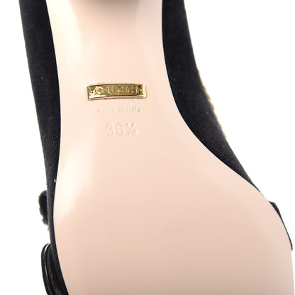 Gucci Kid Scamosciato Crystal GG Marmont Fringe 50mm Loafer Pumps 36.5 Black 9 of 11