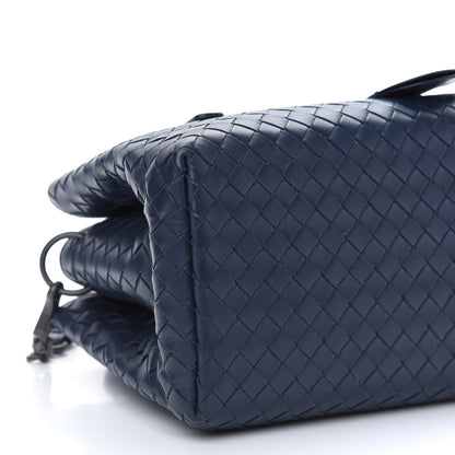 Bottega Veneta Calfskin Intrecciato Mini Roma Navy 7 of 8