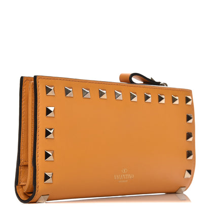 Valentino Garavani Calfskin Rockstud Continental Wallet Mandarin Sorbet 3 of 8